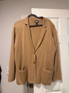 Lands' End Women's Tan Knit Blazer Jacket